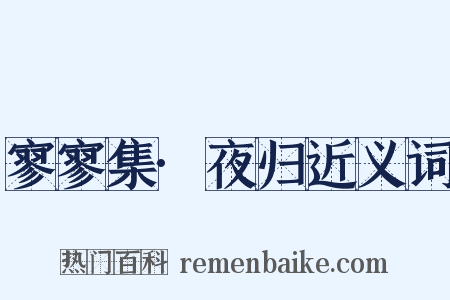 寥寥集·夜归近义词是什么意思的图片